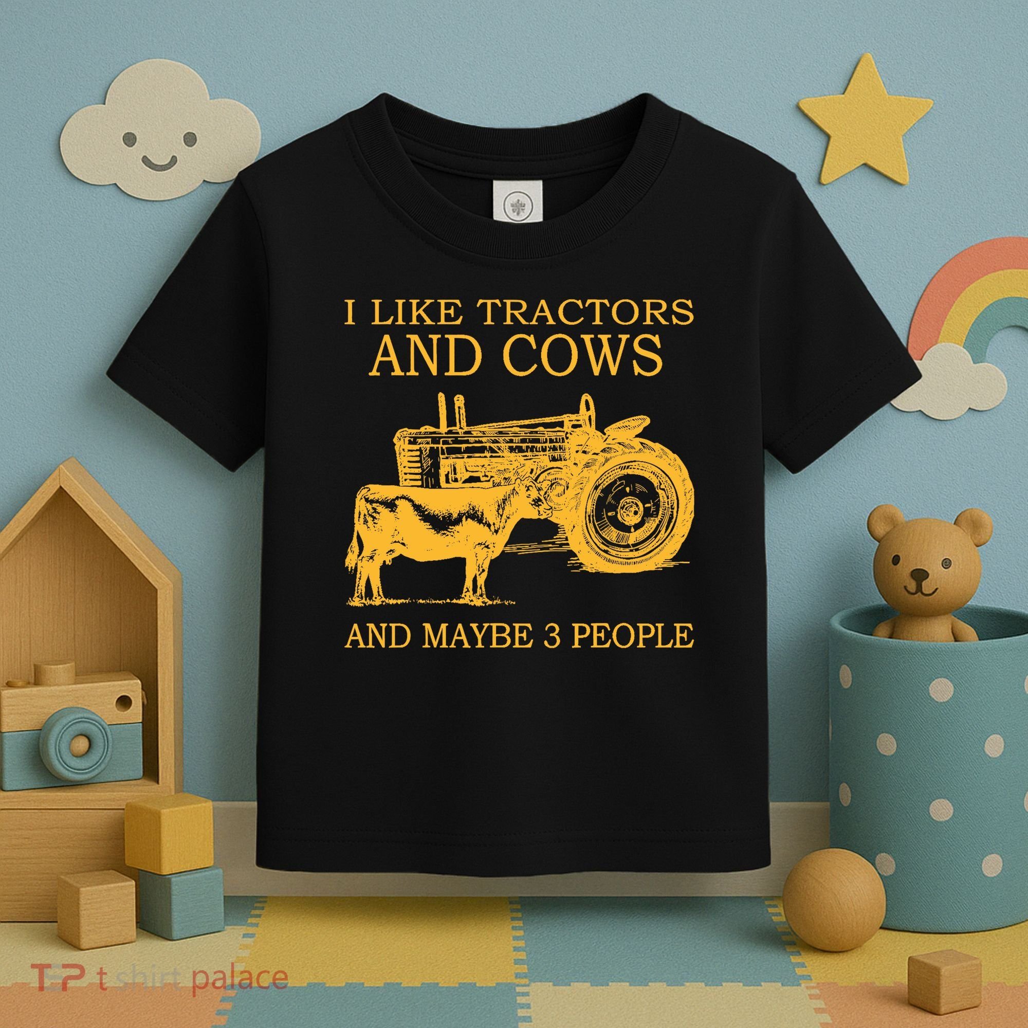 I Like Tractors And Cows And Maybe 3 People Farmer Toddler T-Shirt