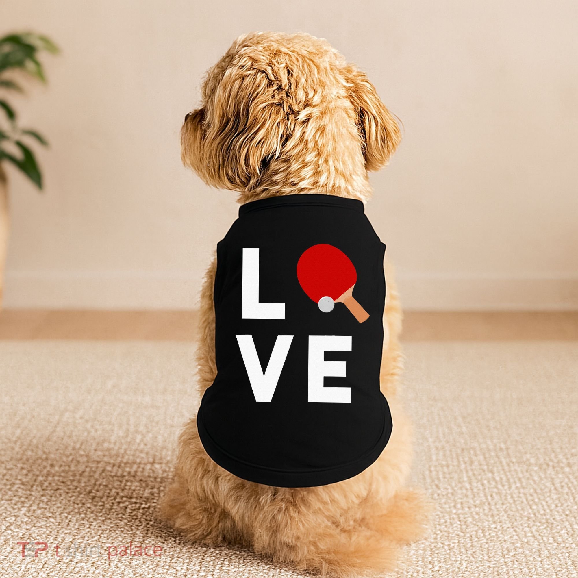 I Love Table Tennis Cute Funny Ping Pong Doggie Tank