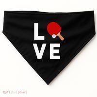 I Love Table Tennis Cute Funny Ping Pong USA-Made Doggie Bandana thumb 0