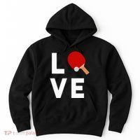 I Love Table Tennis Cute Funny Ping Pong Hoodie thumb 0