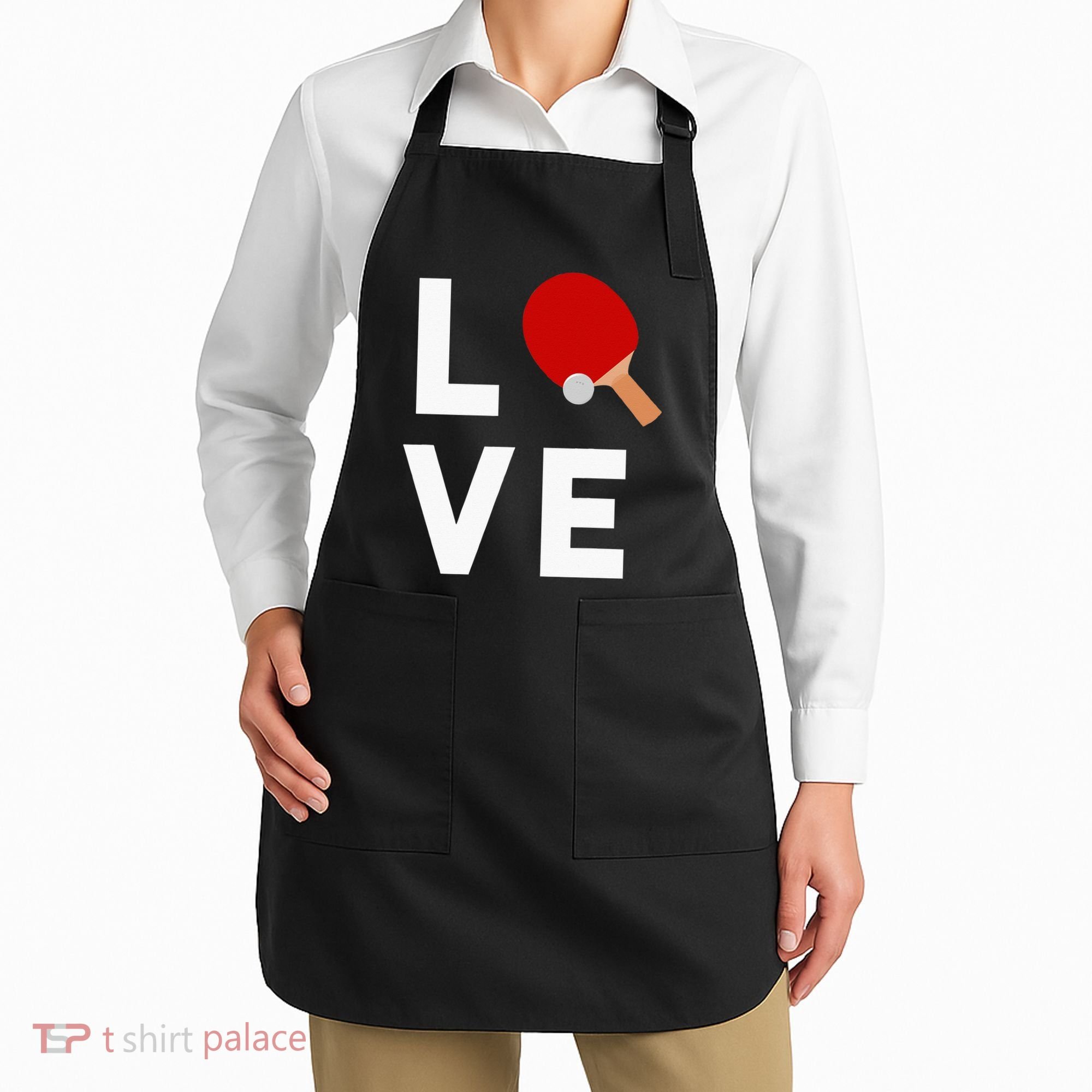 I Love Table Tennis Cute Funny Ping Pong Apron