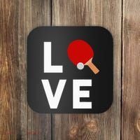 I Love Table Tennis Cute Funny Ping Pong Coaster thumb 0