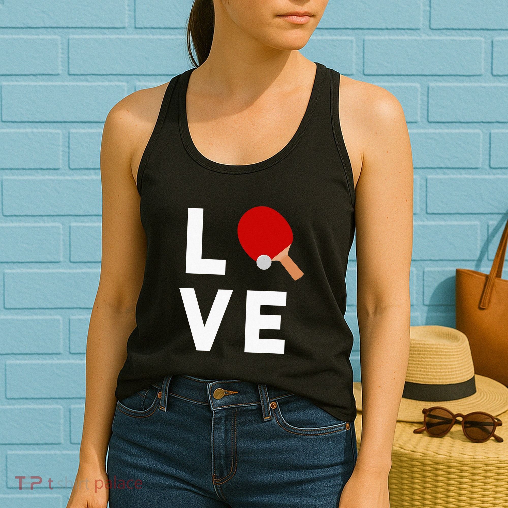 I Love Table Tennis Cute Funny Ping Pong Women's Tank Top