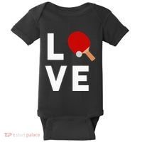 I Love Table Tennis Cute Funny Ping Pong Baby Bodysuit thumb 0