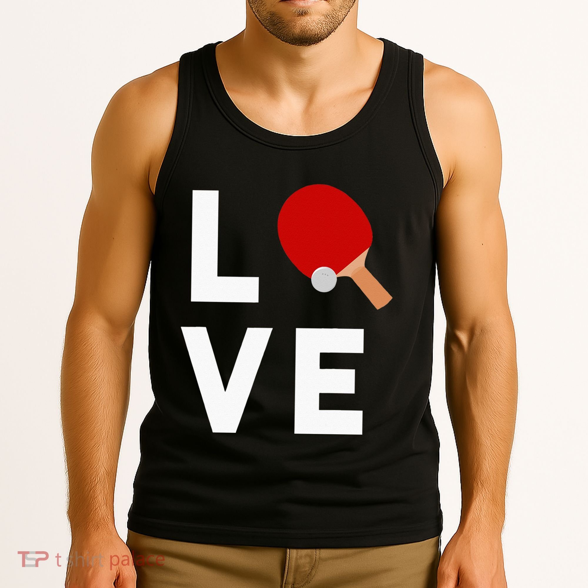 I Love Table Tennis Cute Funny Ping Pong Tank Top