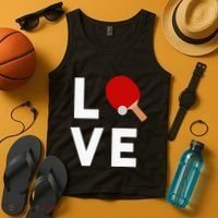 I Love Table Tennis Cute Funny Ping Pong Tank Top thumb 4