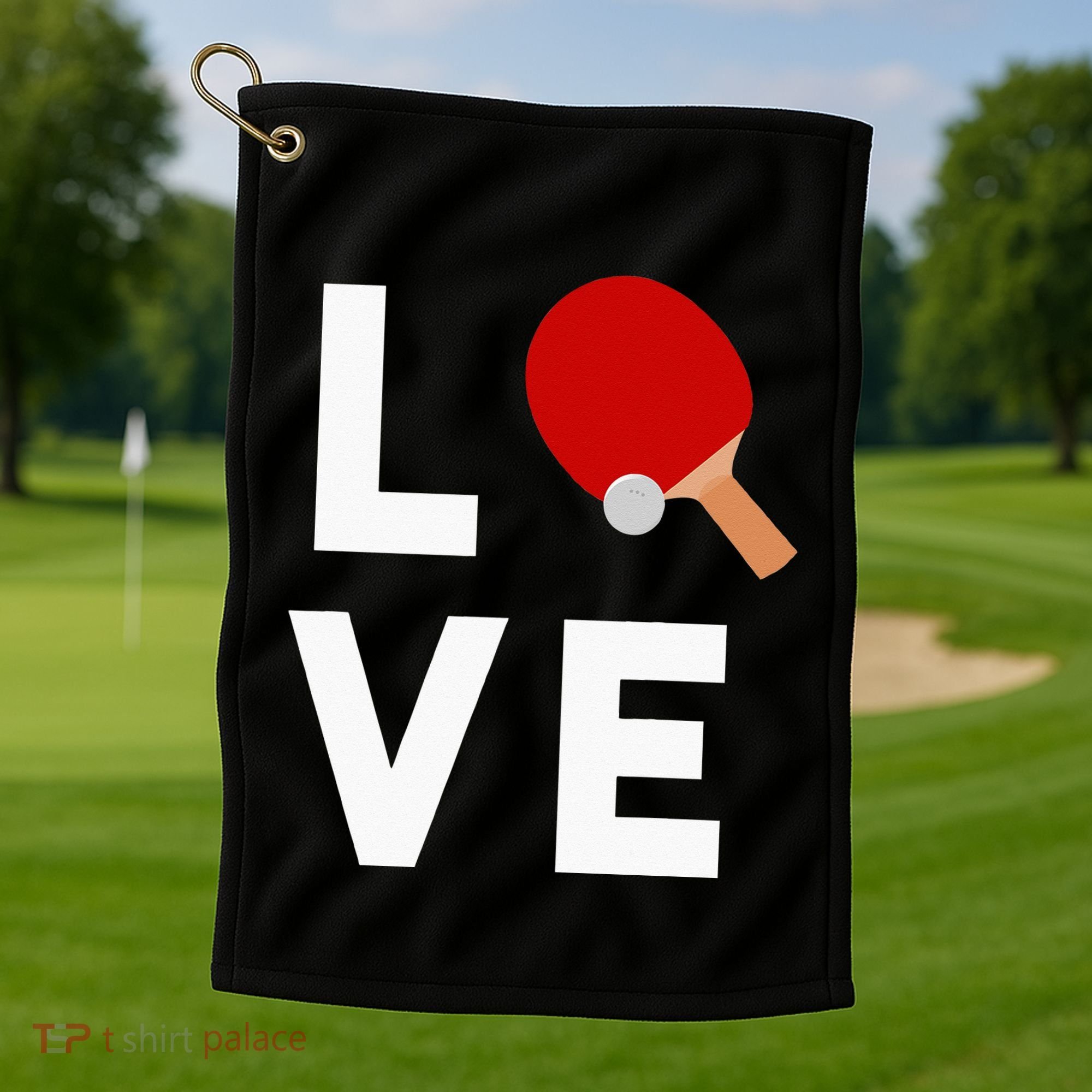 I Love Table Tennis Cute Funny Ping Pong Golf Towel