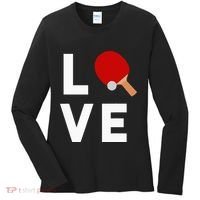 I Love Table Tennis Cute Funny Ping Pong Women's Long Sleeve Shirt thumb 0