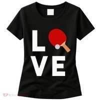 I Love Table Tennis Cute Funny Ping Pong Women's T-Shirt thumb 0