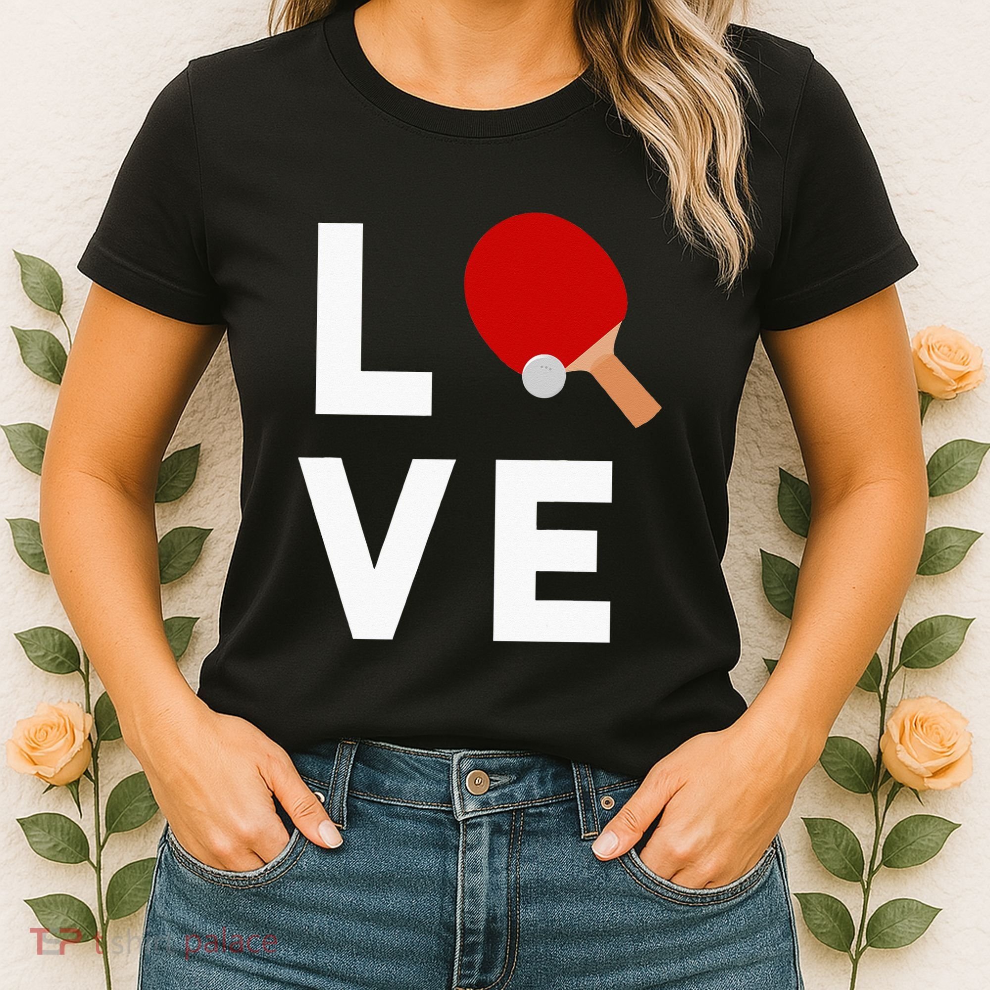I Love Table Tennis Cute Funny Ping Pong Women's T-Shirt