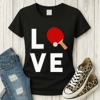 I Love Table Tennis Cute Funny Ping Pong Women's T-Shirt thumb 3