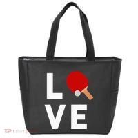 I Love Table Tennis Cute Funny Ping Pong Tote Bag thumb 0