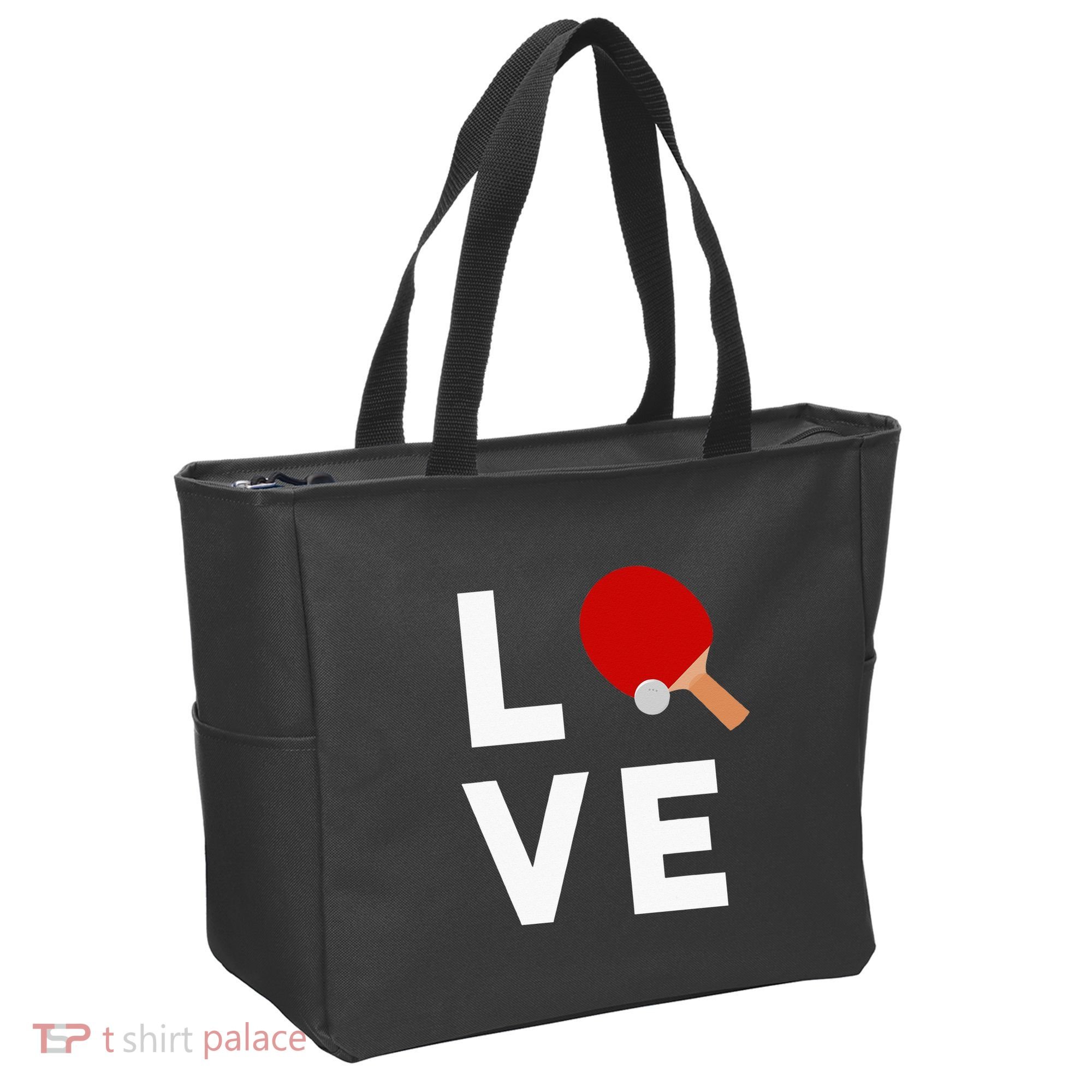 I Love Table Tennis Cute Funny Ping Pong Tote Bag