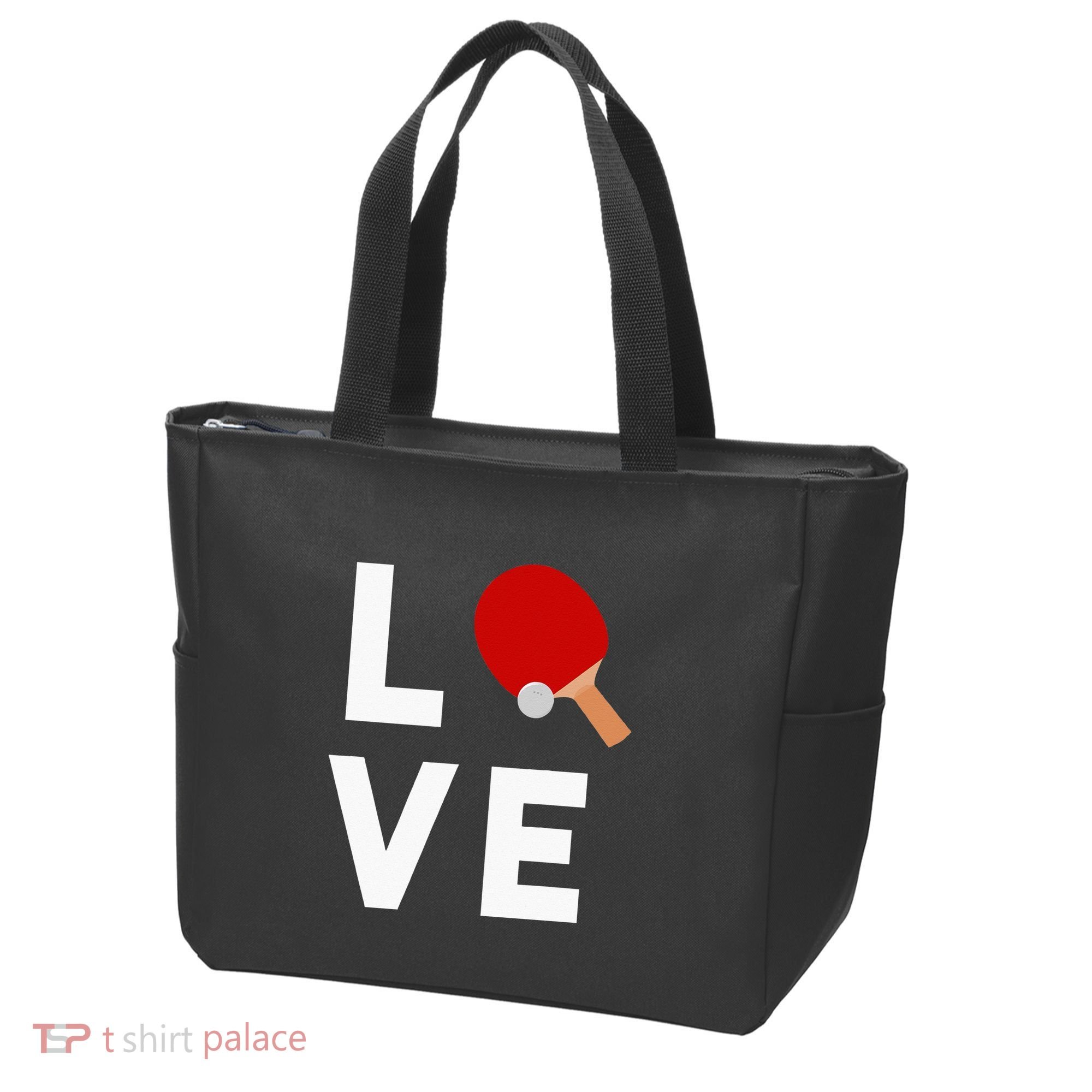 I Love Table Tennis Cute Funny Ping Pong Tote Bag