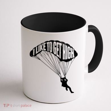 I Like To Get High Skydiver Parachutist Skydive Parachute Coffee Mug back