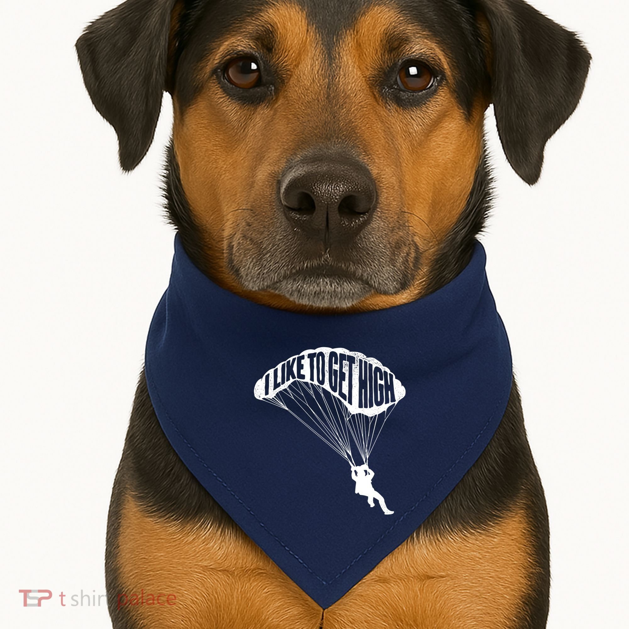 I Like To Get High Skydiver Parachutist Skydive Parachute USA-Made Doggie Bandana