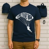 I Like To Get High Skydiver Parachutist Skydive Parachute T-Shirt thumb 6