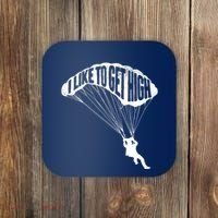 I Like To Get High Skydiver Parachutist Skydive Parachute Coaster thumb 0