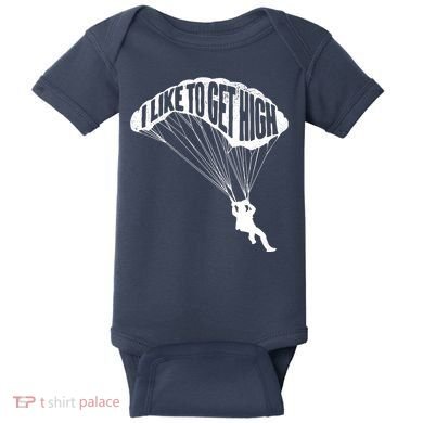 I Like To Get High Skydiver Parachutist Skydive Parachute Baby Bodysuit