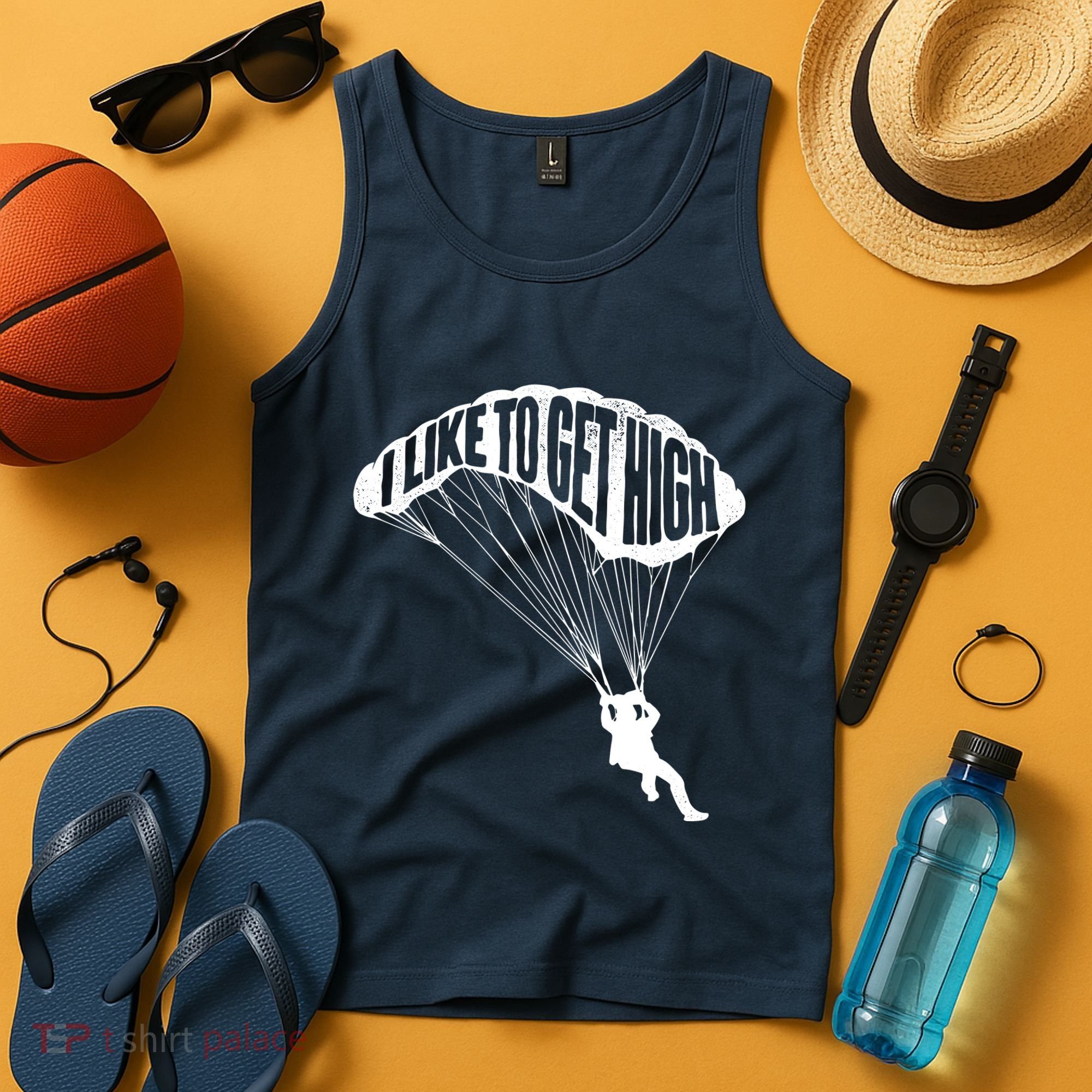 I Like To Get High Skydiver Parachutist Skydive Parachute Tank Top
