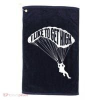 I Like To Get High Skydiver Parachutist Skydive Parachute Golf Towel thumb 0