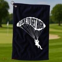 I Like To Get High Skydiver Parachutist Skydive Parachute Golf Towel thumb 1