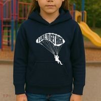 I Like To Get High Skydiver Parachutist Skydive Parachute Kids Hoodie thumb 3