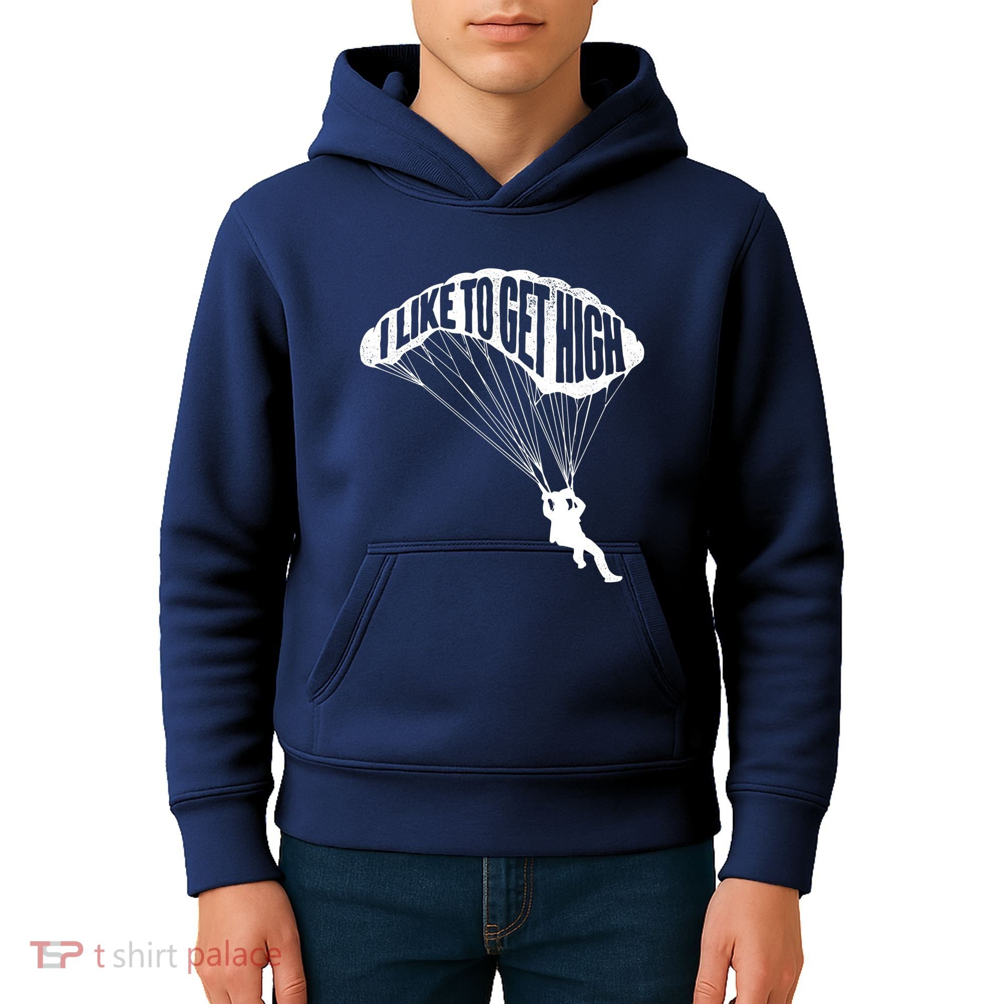I Like To Get High Skydiver Parachutist Skydive Parachute Kids Hoodie