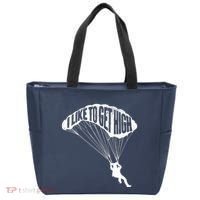 I Like To Get High Skydiver Parachutist Skydive Parachute Tote Bag thumb 0