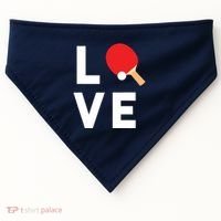 I Love Table Tennis Shirts Cute Funny Ping Pong Gift Idea USA-Made Doggie Bandana thumb 0