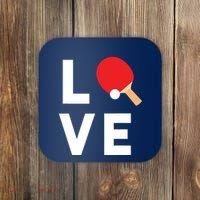 I Love Table Tennis Shirts Cute Funny Ping Pong Gift Idea Coaster thumb 0