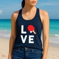 I Love Table Tennis Shirts Cute Funny Ping Pong Gift Idea Women's Tank Top thumb 2