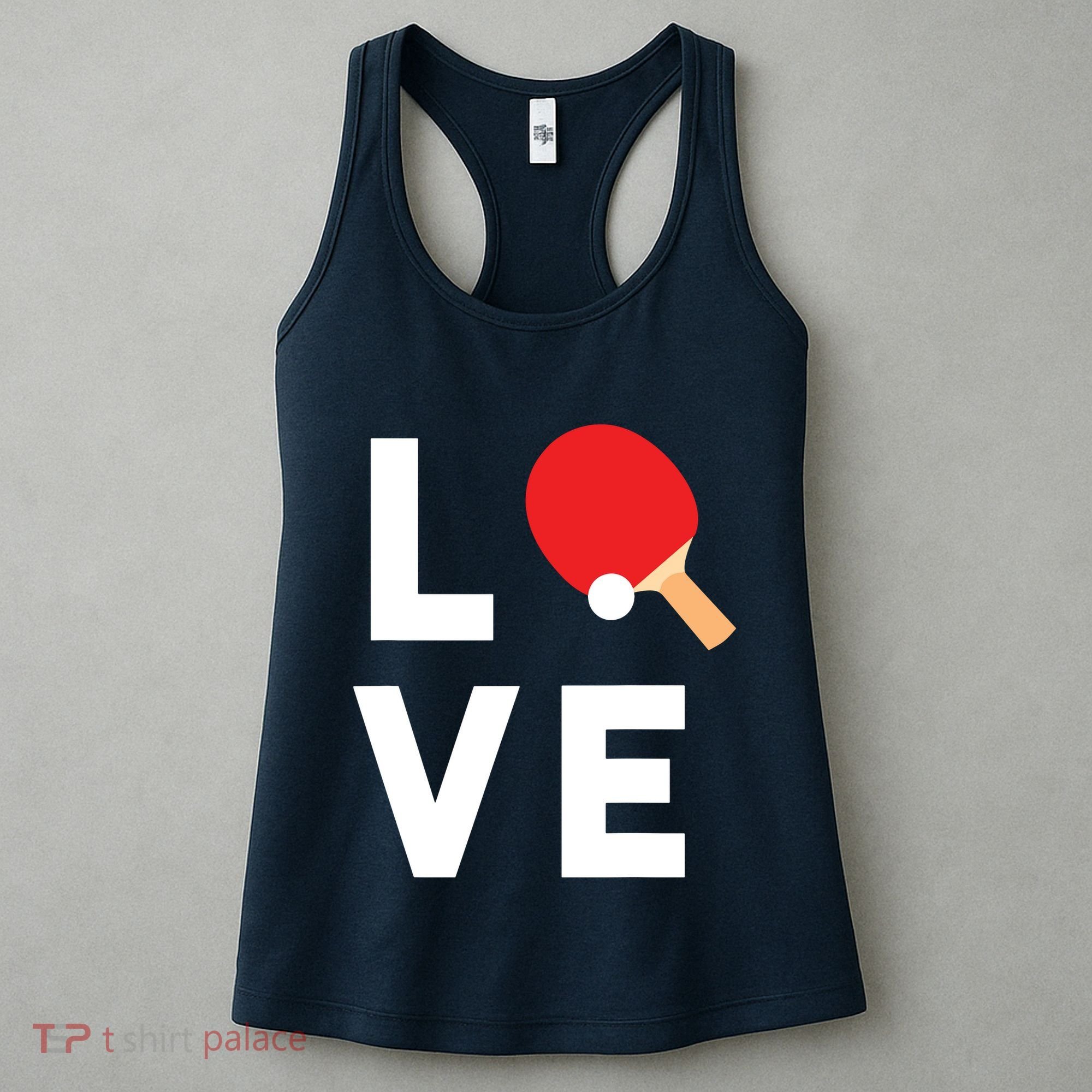 I Love Table Tennis Shirts Cute Funny Ping Pong Gift Idea Women's Tank Top