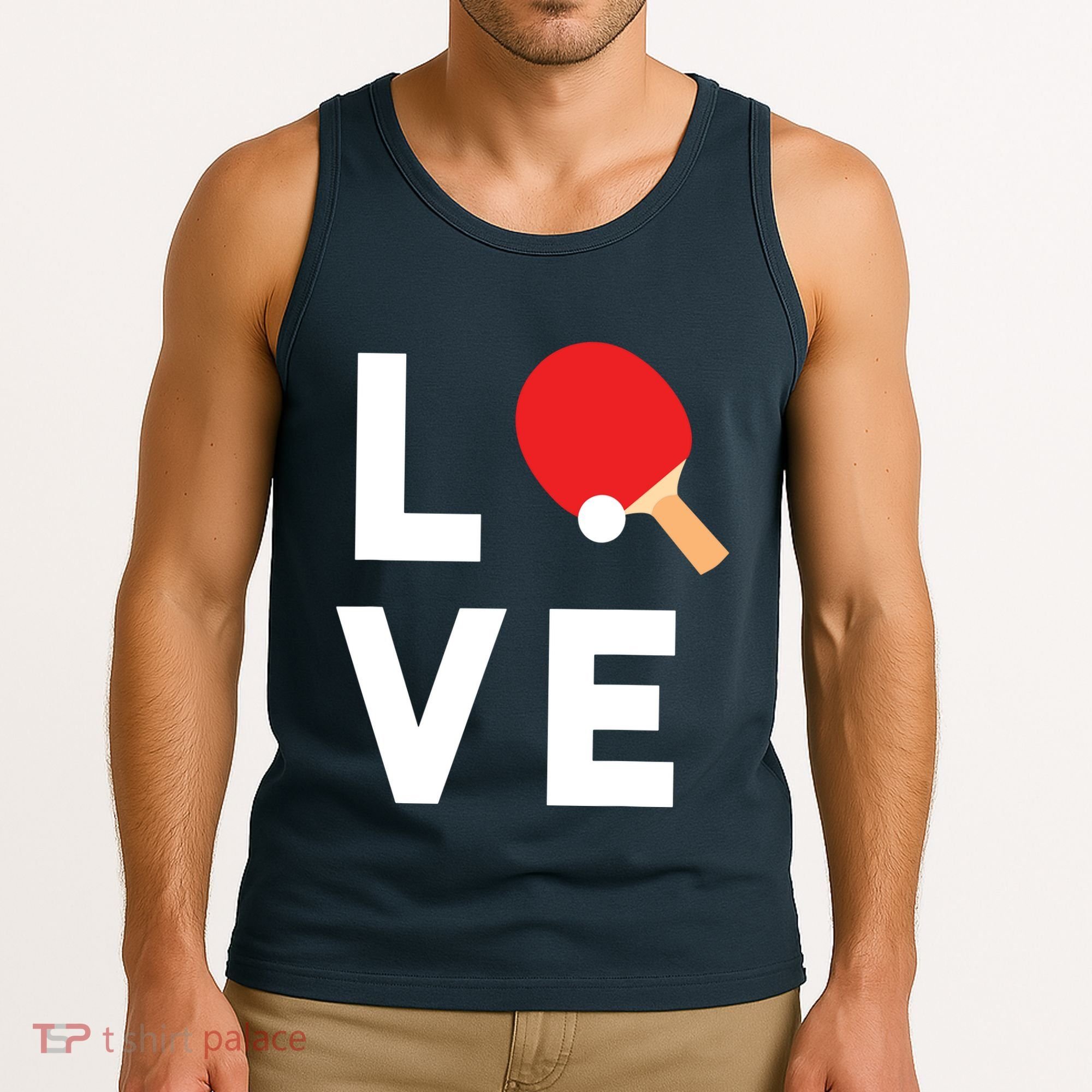 I Love Table Tennis Shirts Cute Funny Ping Pong Gift Idea Tank Top