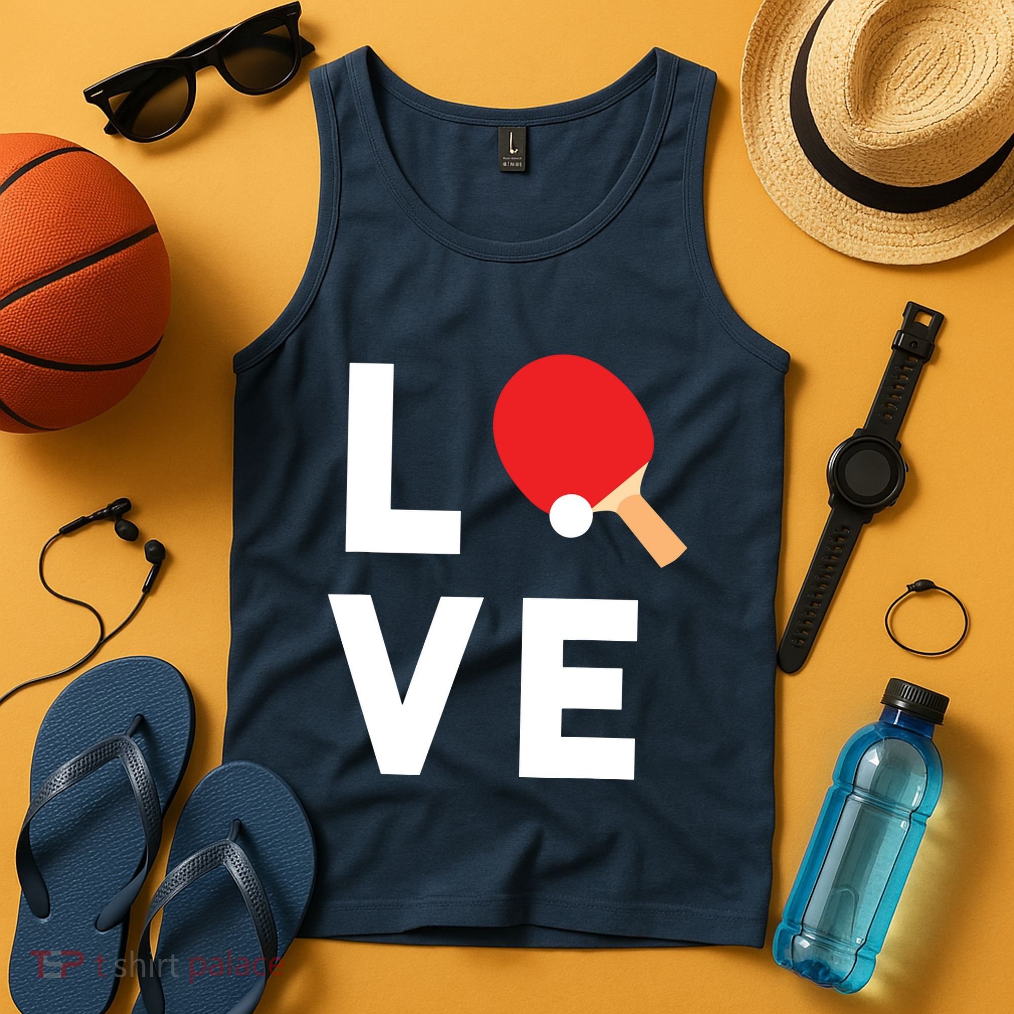 I Love Table Tennis Shirts Cute Funny Ping Pong Gift Idea Tank Top