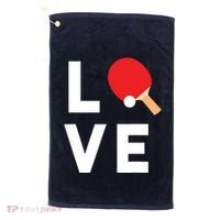 I Love Table Tennis Shirts Cute Funny Ping Pong Gift Idea Golf Towel thumb 0