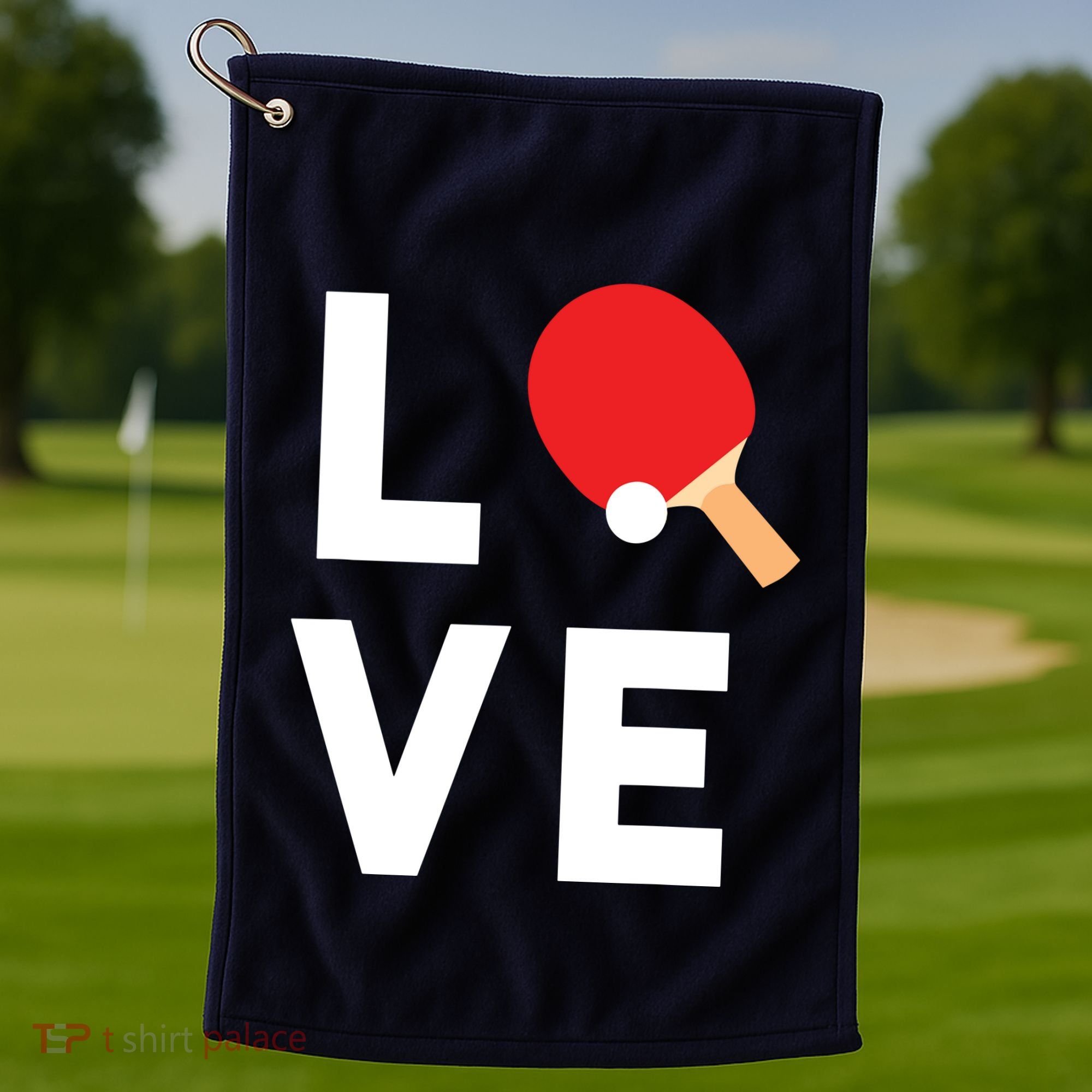 I Love Table Tennis Shirts Cute Funny Ping Pong Gift Idea Golf Towel