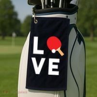 I Love Table Tennis Shirts Cute Funny Ping Pong Gift Idea Golf Towel thumb 2
