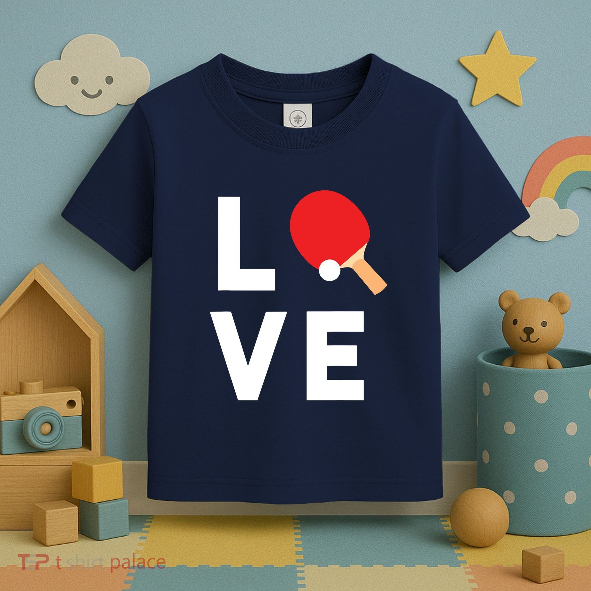 I Love Table Tennis Shirts Cute Funny Ping Pong Gift Idea Toddler T-Shirt
