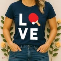 I Love Table Tennis Shirts Cute Funny Ping Pong Gift Idea Women's T-Shirt thumb 2