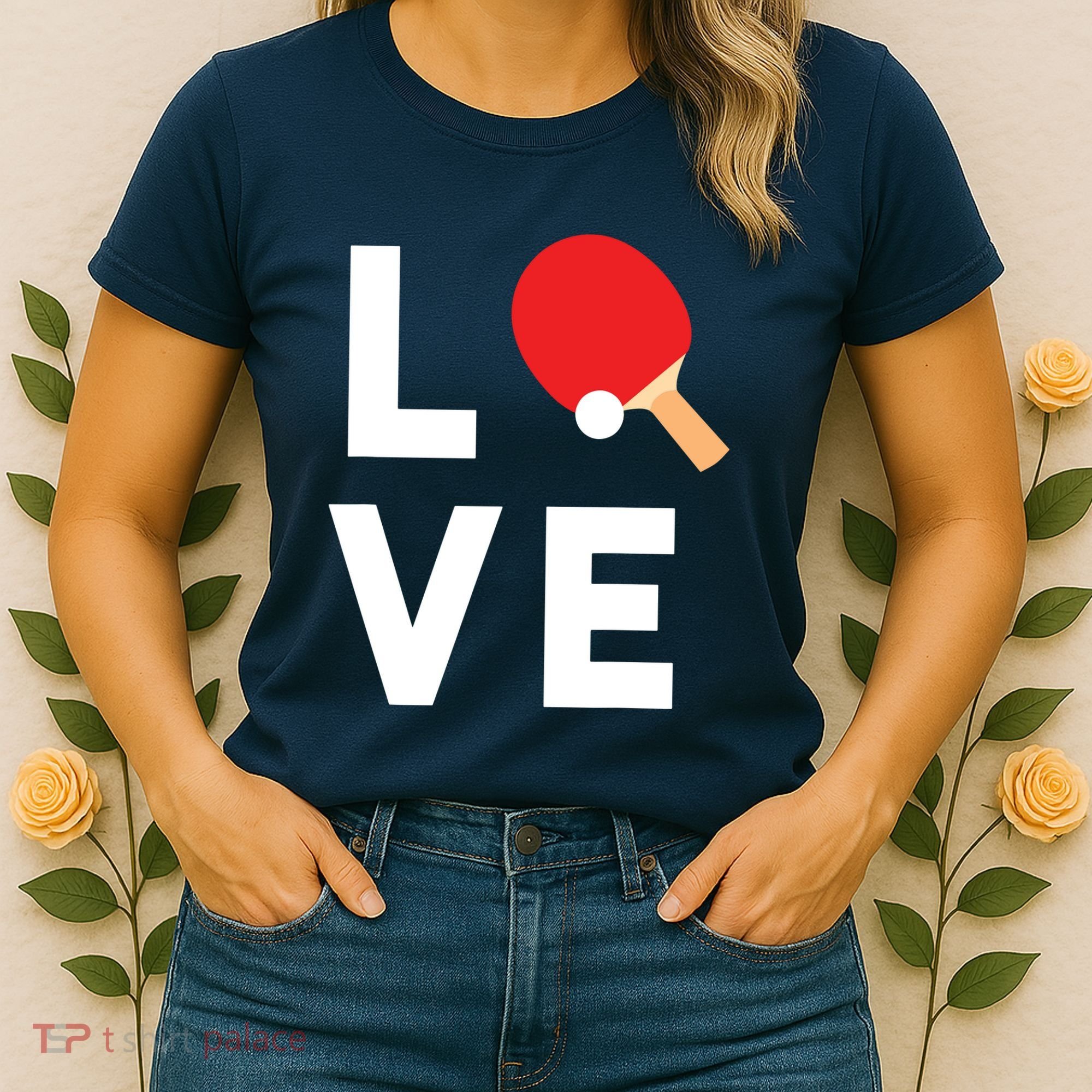 I Love Table Tennis Shirts Cute Funny Ping Pong Gift Idea Women's T-Shirt