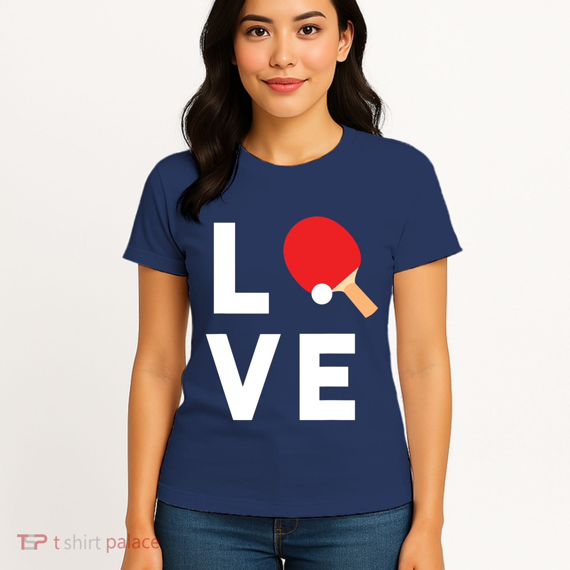 I Love Table Tennis Shirts Cute Funny Ping Pong Gift Idea Women's T-Shirt