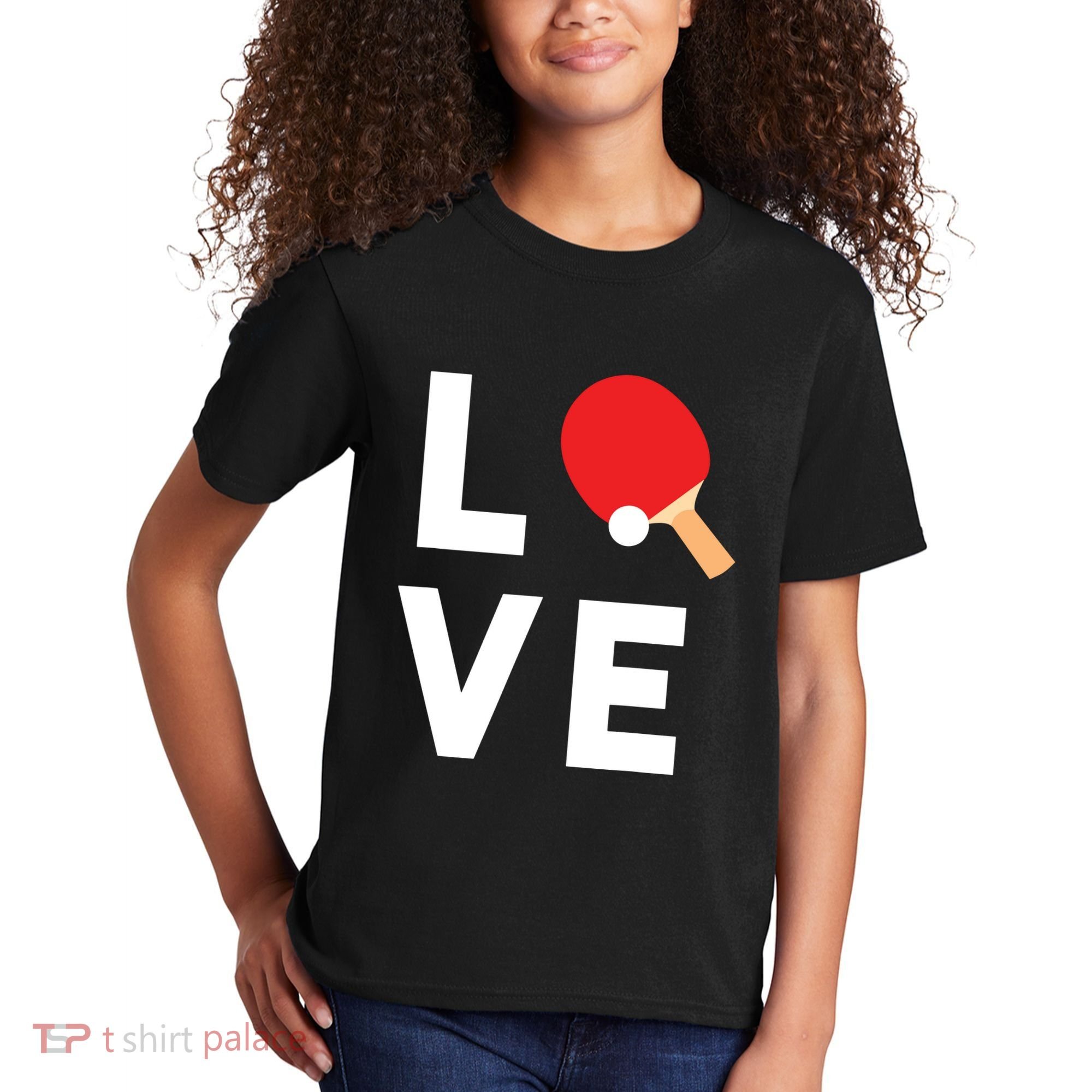 I Love Table Tennis Shirts Cute Funny Ping Pong Gift Idea Kids T-Shirt