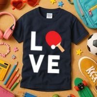 I Love Table Tennis Shirts Cute Funny Ping Pong Gift Idea Kids T-Shirt thumb 3