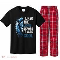 I Liked The Lions Before It Was Cool Kids Plaid Pajama Set thumb 0