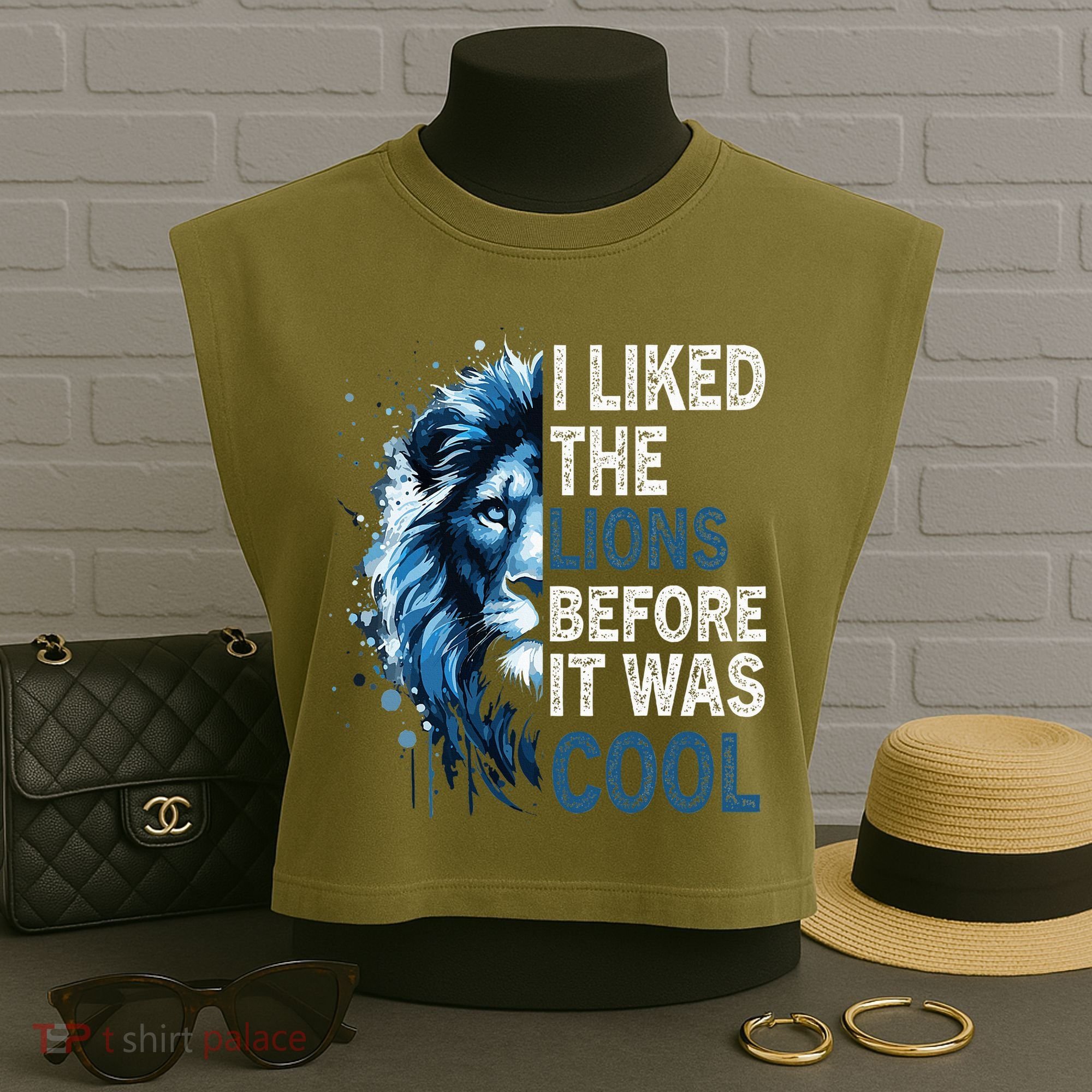 I Liked The Lions Before It Was Cool Garment-Dyed Women's Muscle Tee