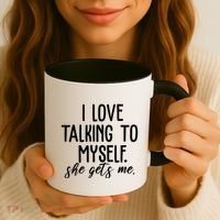 I Love Talking To Myself She Gets Me Funny Coffee Mug thumb 3