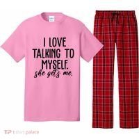 I Love Talking To Myself She Gets Me Funny Pajama Set thumb 0