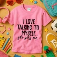I Love Talking To Myself She Gets Me Funny Kids T-Shirt thumb 3
