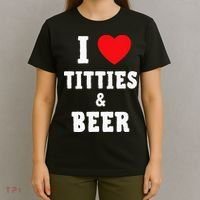 I Love Titties And Beer Funny Tittes And Beer Lovers T-Shirt thumb 4